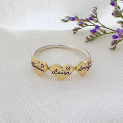 Customized Names Beautiful Heart Ring