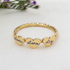 Customized Names Beautiful Heart Ring