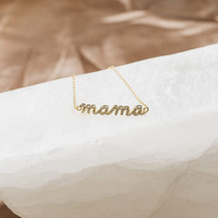 Dimond Pave Mama Script Bracelet