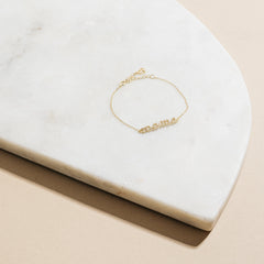 Dimond Pave Mama Script Bracelet