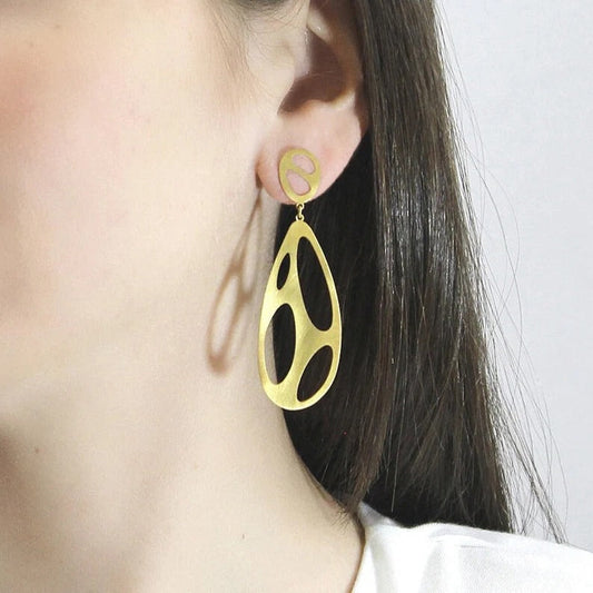 Double Drop Long Minimal Earrings