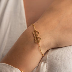 Double Heart Name Bracelet – Personalized Two Name Bracelet in Gold – Custom Couple Bracelet by Jeluxa