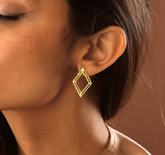 Ear Jacket Rhombus Geometric Earrings