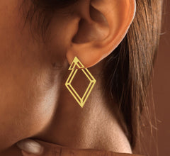 Ear Jacket Rhombus Geometric Earrings