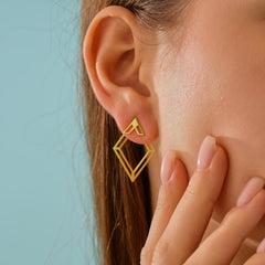 Ear Jacket Rhombus Geometric Earrings