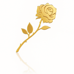 Elegant Golden Rose Brooch for Blazer