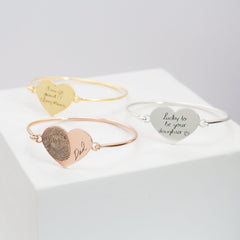 Fingerprint Heart Bangle