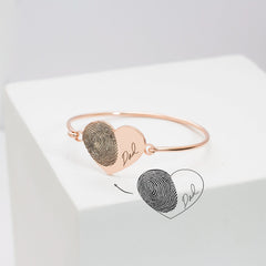 Fingerprint Heart Bangle