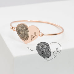 Fingerprint Heart Bangle