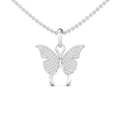 Fluttering Radiance Diamond Butterfly Pendant