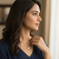 Fluttering Radiance Diamond Butterfly Pendant
