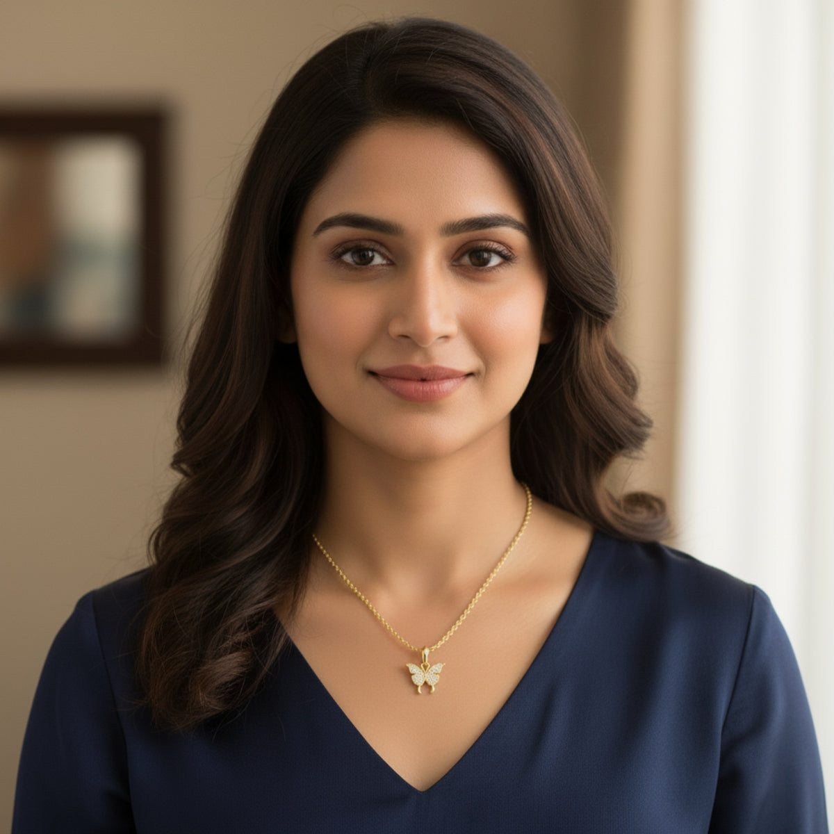 Fluttering Radiance Diamond Butterfly Pendant