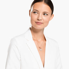 Ginger T-Bar with Pave Crystal Circle Pendant Necklace