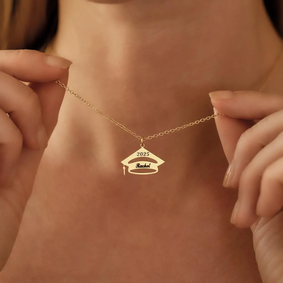Personalized Graduation Hat Necklace - Bachelor Cap Necklace By Jeluxa