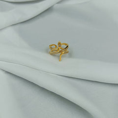 Handmade Gold-Plated Diamond Snake Ring