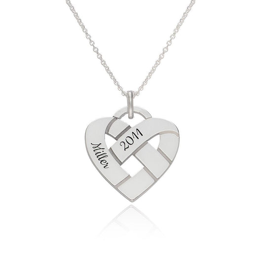 Heart Knot Necklace in Sterling Silver