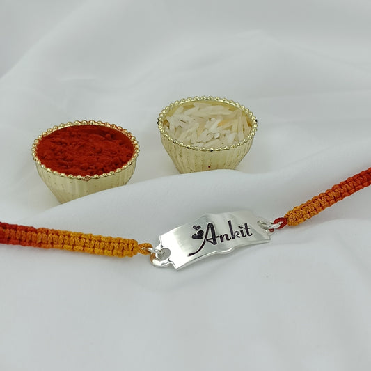 Personalized Custom Name Engraved Rakhi For Brother