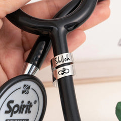 Jeluxa™ Personalized Stethoscope ID Tag – Custom Name Ring & Nurse Gift
