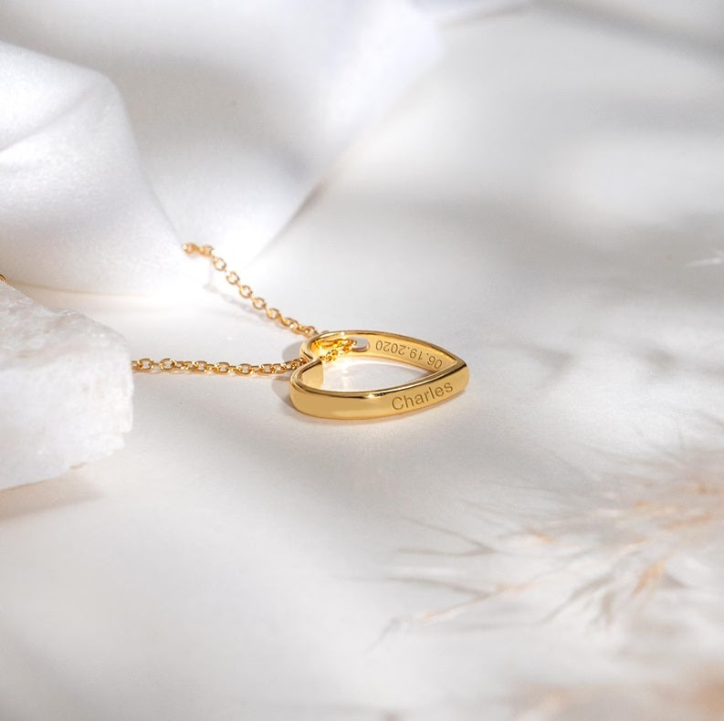 Personalized Heart Necklace with Hidden Message