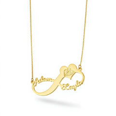 Custom Infinity Name Necklace with Engraved Photo