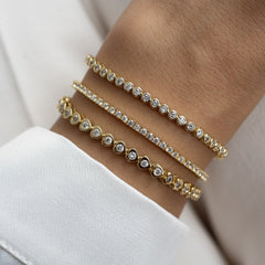Jeluxa 18K Gold Plated Heart Tennis Bracelet with Sparkling CZ Stones