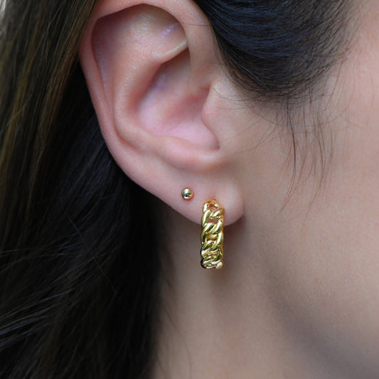 Jeluxa 925 Sterling Silver Gold Plated Chunky Hoops