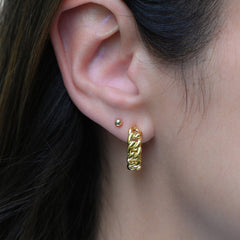 Jeluxa 925 Sterling Silver Gold Plated Chunky Hoops