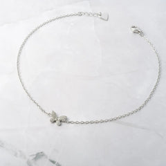Jeluxa Delicate Butterfly Anklet – 925 Sterling Silver CZ Dainty Ankle Bracelet