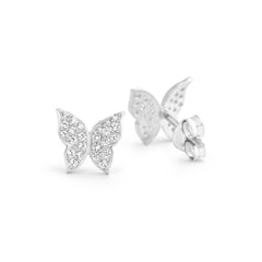 Jeluxa Elegant Butterfly Stud Earrings – 18K Gold Plated with CZ Stones