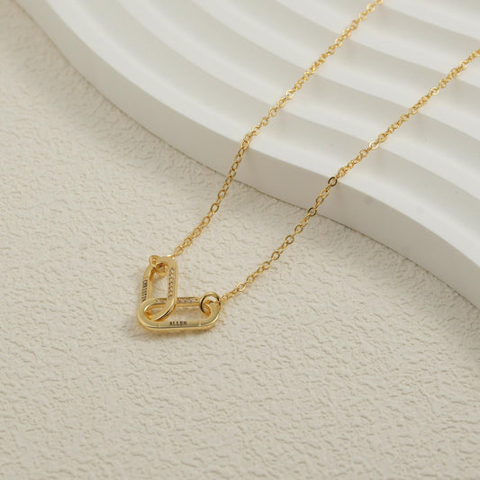 Jeluxa Personalized Interlocking Name Necklace – Custom Engraved Pendant