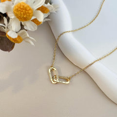 Jeluxa Personalized Interlocking Name Necklace – Custom Engraved Pendant with CZ Stones