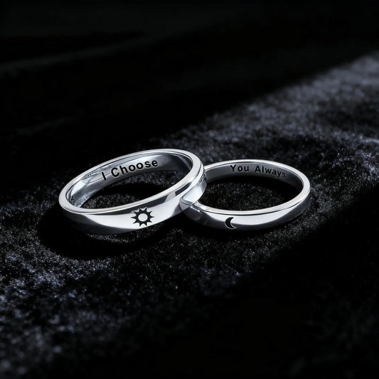 Jeluxa Sun & Moon Couple Rings – Promise Rings for Couples
