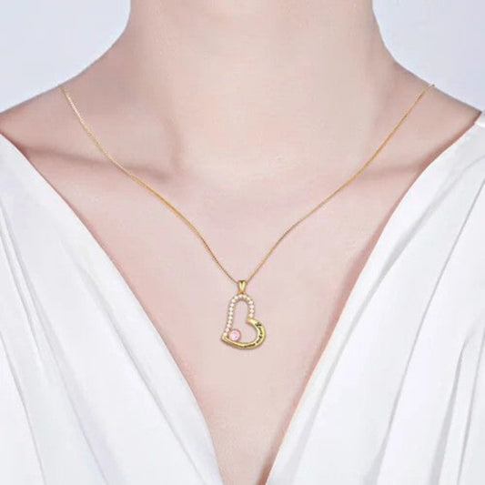 "Love You Mom" Birthstone Diamond Necklace
