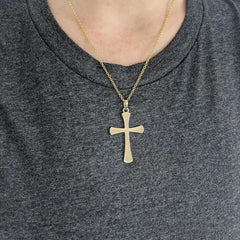 Men's Solid Gold Cross Necklace