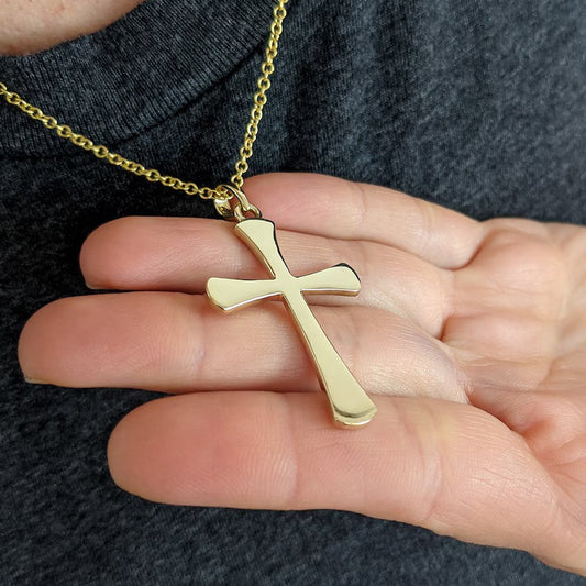 Men's Solid Gold Cross Necklace