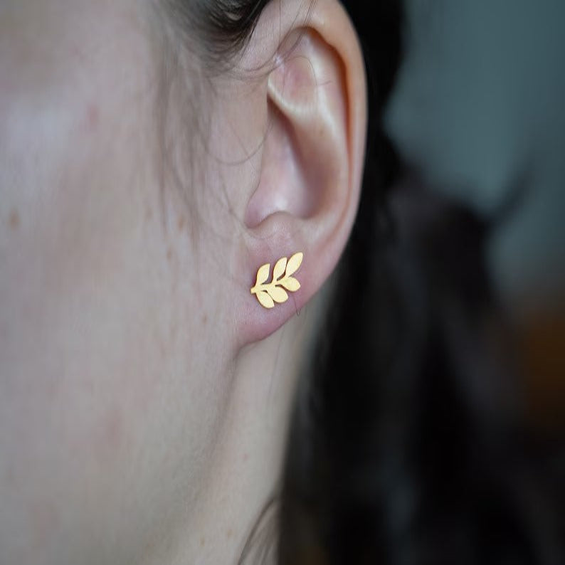 Minimalist Leaf Studs Earrings