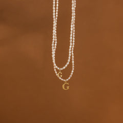 Newsletter Pearl Initial Necklace