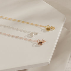 Pave Initial Heart Necklace For Cute Girls