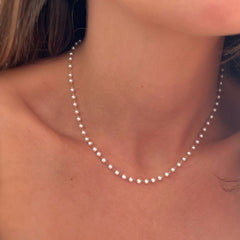 Minimalist Mother Pearl Necklace - Fresh Water Pearl - Choker Necklace By Jeluxa