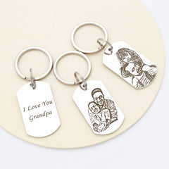 Personalized Double Sided Engraved Photo Keychain