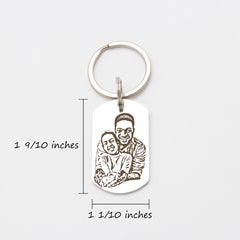 Personalized Double Sided Engraved Photo Keychain