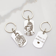 Personalized Double Sided Engraved Photo Keychain