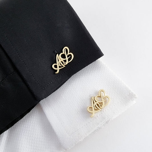 Personalized Initials Heart Cuff Link