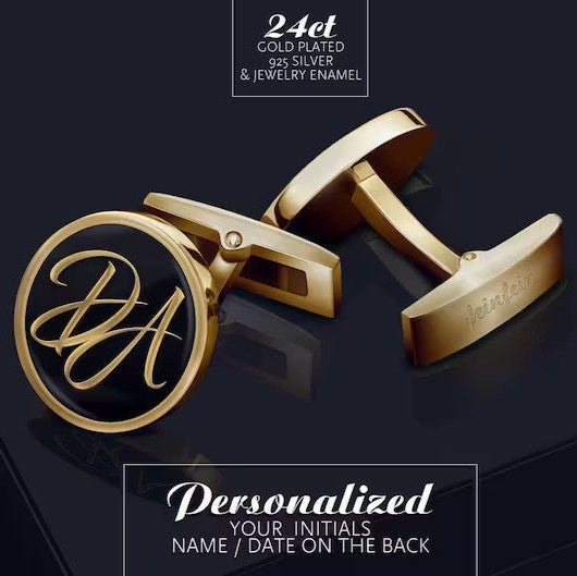 Personalized Colorful Monogram Cufflinks For Wedding