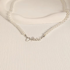 Personalized Custom Name Pearl Necklace