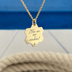 Personalized Dainty Birth Stat Honeycomb Necklace