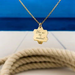 Personalized Dainty Birth Stat Honeycomb Necklace