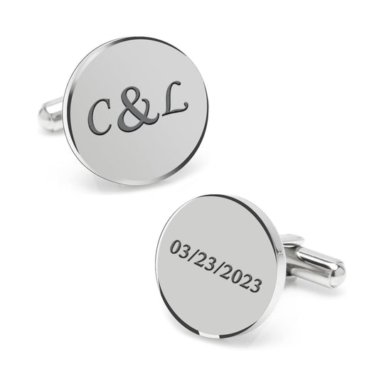 Personalized Date and Initial Cufflink for Men and Boys