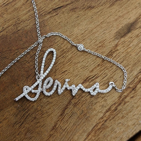 Personalized Diamond Handwriting Necklace