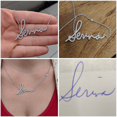 Personalized Diamond Handwriting Necklace